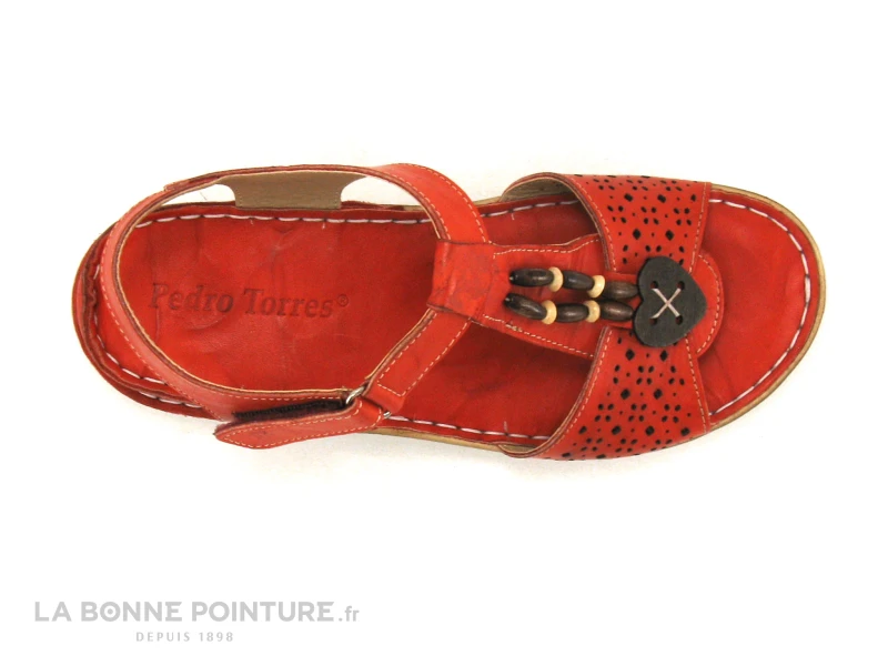 Pedro Torres 754 - Sandale Cuir Rouge - Chaussure Confort Femme 8 Pedro Torres 754 - Sandale Cuir Rouge - Chaussure Confort Femme â Image 6