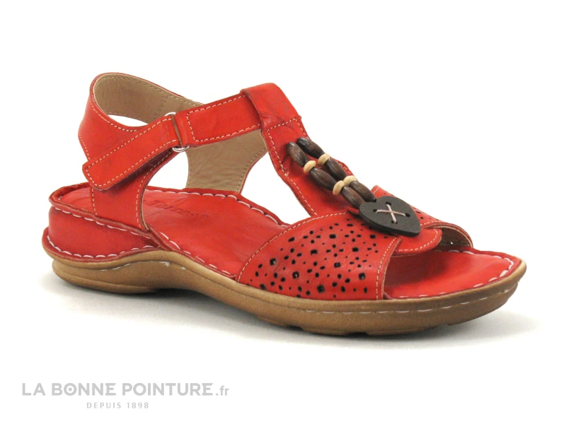 Pedro Torres 754 - Sandale Cuir Rouge - Chaussure Confort Femme 3 Pedro Torres 754 - Sandale Cuir Rouge - Chaussure Confort Femme