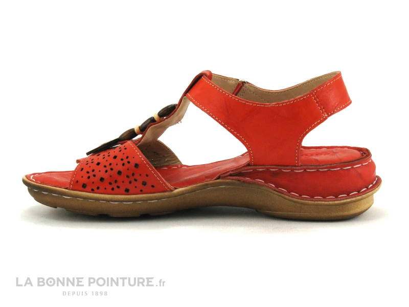Pedro Torres 754 - Sandale Cuir Rouge - Chaussure Confort Femme 5 Pedro Torres 754 - Sandale Cuir Rouge - Chaussure Confort Femme â Image 3