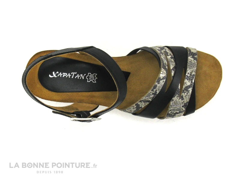 Xapatan 9059 Noir - Argent - Sandale Semelle Compensee 8 Xapatan 9059 Noir - Argent - Sandale Semelle Compensee â Image 6