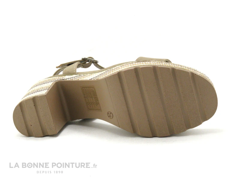 Refresh 72212 Taupe - Sandale - Talon Haut Et Semelle Rayures 9 Refresh 72212 Taupe - Sandale - Talon Haut Et Semelle Rayures – Image 7