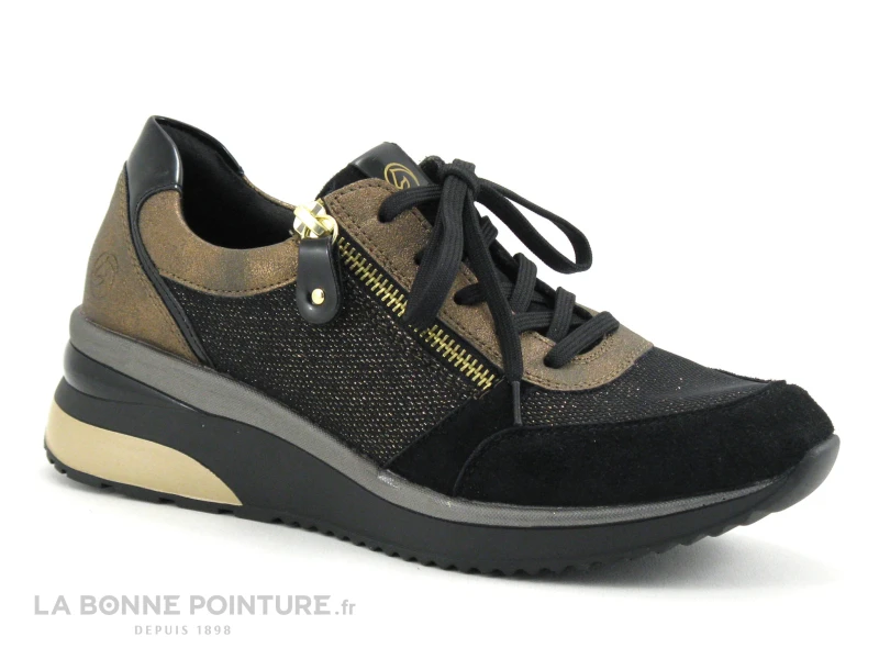 Remonte D2400-90 - Noir - Bronze Antique - Basket Compensee Femme 3 Remonte D2400-90 - Noir - Bronze Antique - Basket Compensee Femme