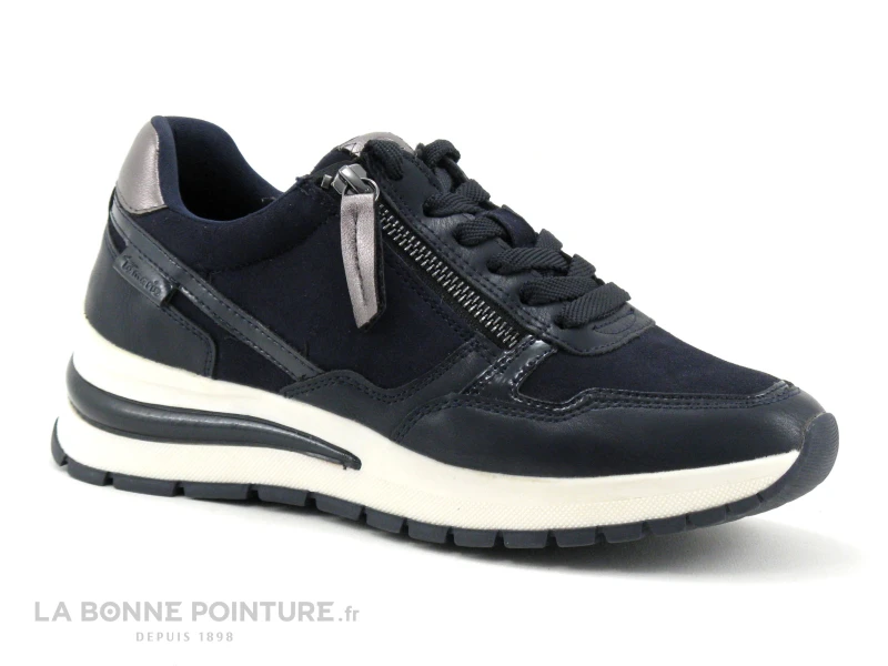 Tamaris 1-23709-27 Navy - Sneakers Bleu Marine -Semelle Compensee 3 Tamaris 1-23709-27 Navy - Sneakers Bleu Marine -Semelle Compensee