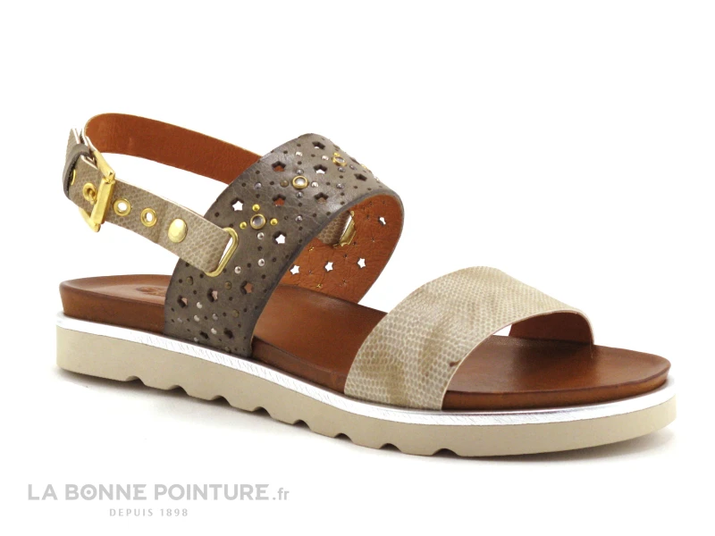 Guttos Shoes BIA P105 - Taupe Cobra - Nu-pieds 7 Guttos Shoes BIA P105 - Taupe Cobra - Nu-pieds – Image 5