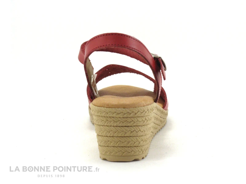 Jordana 3350 Rouge - Sandale Talon Compense 6 Jordana 3350 Rouge - Sandale Talon Compense – Image 4