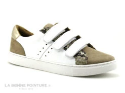 The Divine Factory QL4505 Blanc Beige - Basket 3 Velcros Femme