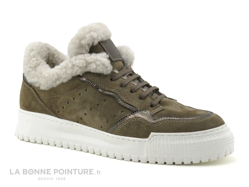 Hooper ZEPHYR Kaki - Basket Femme Avec Fourrure 3 Hooper ZEPHYR Kaki - Basket Femme Avec Fourrure