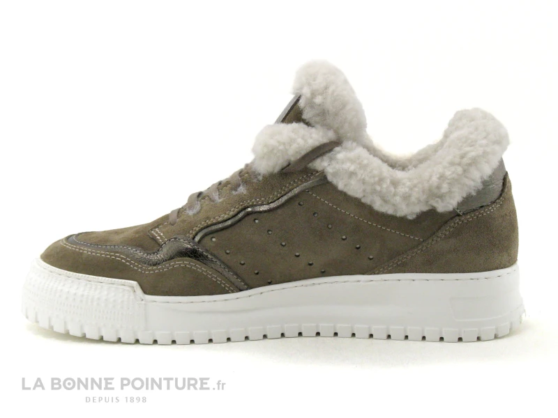 Hooper ZEPHYR Kaki - Basket Femme Avec Fourrure 5 Hooper ZEPHYR Kaki - Basket Femme Avec Fourrure – Image 3