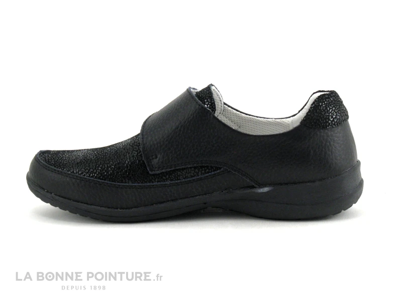 TopWay B843074 Noir - Noir Craquele Brillant - Chaussure Femme Velcro 4 TopWay B843074 Noir - Noir Craquele Brillant - Chaussure Femme Velcro – Image 2