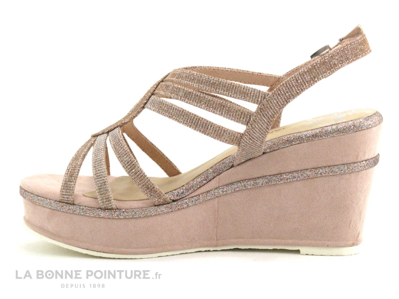 Marco Tozzi 2-28326-22 - Rose Metallic - Nu-pieds Compense 4 Marco Tozzi 2-28326-22 - Rose Metallic - Nu-pieds Compense – Image 3