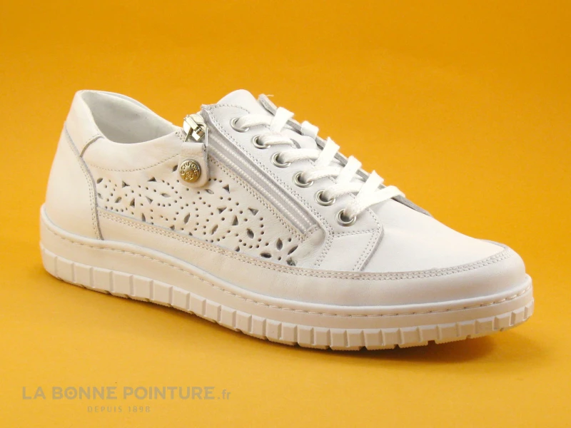 Morans KIPAR Blanc - Basket Mode Femme Cuir Blanc - Perforations 7 Morans KIPAR Blanc - Basket Mode Femme Cuir Blanc - Perforations â Image 5