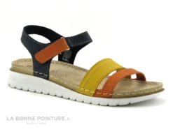 Morans MIDOR Multicolore - Sandale Femme Bleu - Orange - Jaune