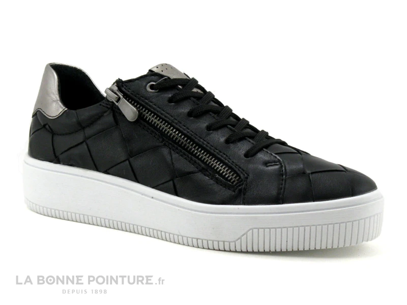 Marco Tozzi Premio 2-23737-28 Black - Basket Cuir Noir Femme 3 Marco Tozzi Premio 2-23737-28 Black - Basket Cuir Noir Femme