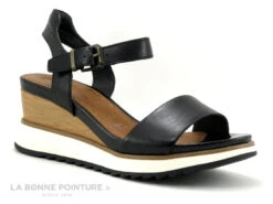 Tamaris 1-28015-26 001 Black - Sandale Noire Talon Haut Compense