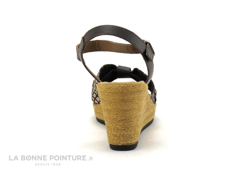 Tamaris 1-28346-20 Chocolate-Dots - Nu-pieds Talon Compense 6 Tamaris 1-28346-20 Chocolate-Dots - Nu-pieds Talon Compense – Image 4