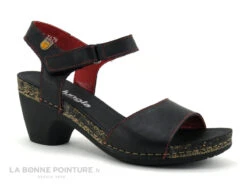 Jungla 7679 - Sandale Femme Cuir Noir - Petit Talon