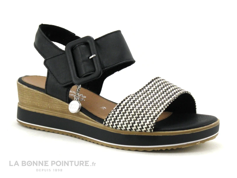 Remonte R6453-01 - Noir - Creme - Sandale Talon Compense 7 Remonte R6453-01 - Noir - Creme - Sandale Talon Compense – Image 5