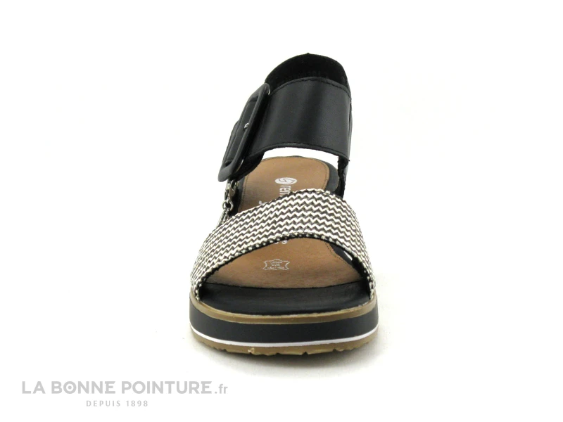 Remonte R6453-01 - Noir - Creme - Sandale Talon Compense 4 Remonte R6453-01 - Noir - Creme - Sandale Talon Compense – Image 2