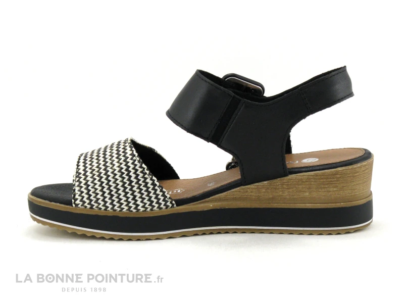 Remonte R6453-01 - Noir - Creme - Sandale Talon Compense 5 Remonte R6453-01 - Noir - Creme - Sandale Talon Compense – Image 3