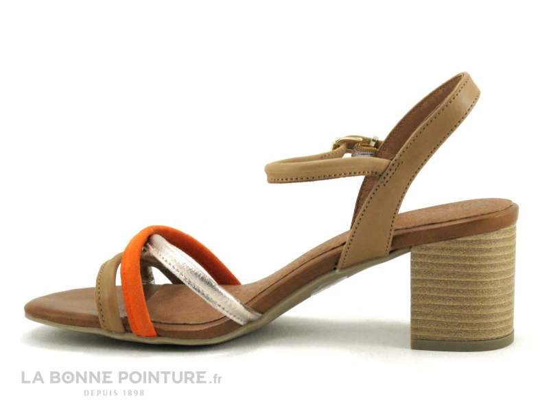 Marco Tozzi 2-28357-20 Cognac Comb - Sandale Talon Carre 5 Marco Tozzi 2-28357-20 Cognac Comb - Sandale Talon Carre â Image 3