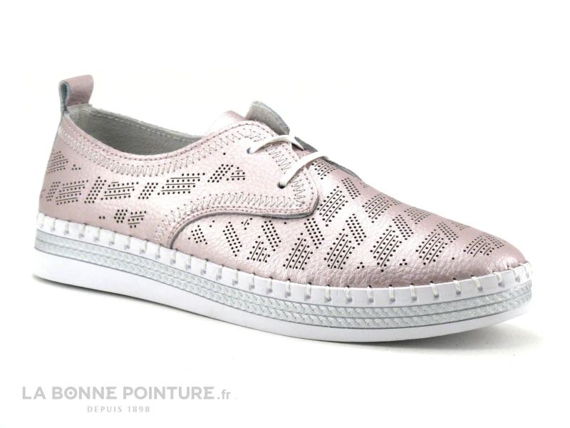 Morans WIDOIS Rose Metallise - Perforations - Chaussure Basse Femme 8 Morans WIDOIS Rose Metallise - Perforations - Chaussure Basse Femme – Image 6