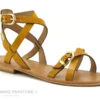 Tropeziennes HEPANA Jaune - Sandale Reglable Femme - Bride Cheville