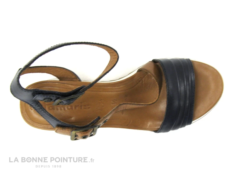 Tamaris 1-28021-28 Navy Nut - Sandale Bleu Marine - Talon Compense 8 Tamaris 1-28021-28 Navy Nut - Sandale Bleu Marine - Talon Compense – Image 6
