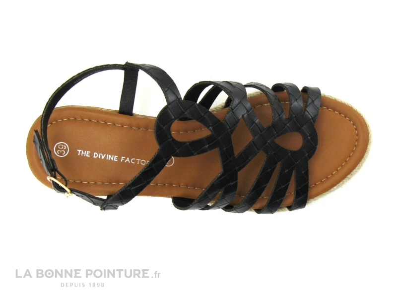 The Divine Factory HX4627 Noir - Nu-pieds Compense Femme 5 The Divine Factory HX4627 Noir - Nu-pieds Compense Femme – Image 3