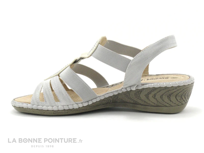 Sweet R MANOCO Blanc Argent - Strasses - Sandale Femme 5 Sweet R MANOCO Blanc Argent - Strasses - Sandale Femme â Image 3